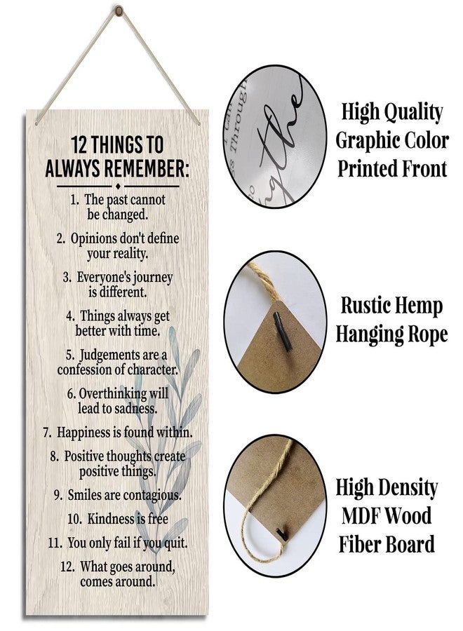 HiLus 12 Things To Always Remember. Wooden Wall Decor, Farmhouse Blessed Sign for Home Decor - Image 4